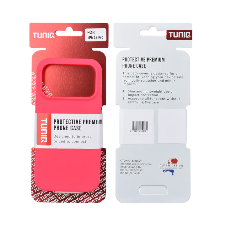 TUNIQ iPhone 17 Pro Backcover hoesje - Full Silicone - Felroze-Hoesjes-Ilumina Benelux