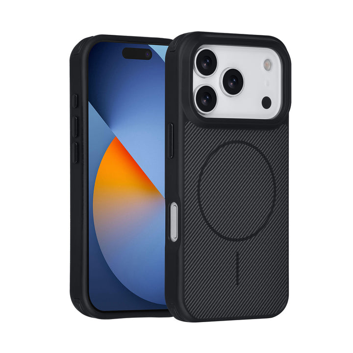 TUNIQ iPhone 17 Pro Backcover hoesje - Magsafe - Carbon Fiber - Shockproof - Zwart-Hoesjes-Ilumina Benelux