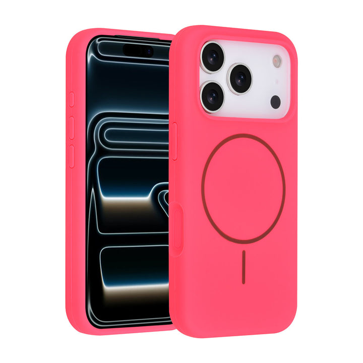 TUNIQ iPhone 17 Pro Backcover hoesje - Magsafe - Full Silicone - Felroze-Hoesjes-Ilumina Benelux