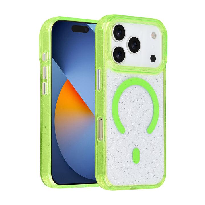 TUNIQ iPhone 17 Pro Backcover hoesje - Magsafe - Glitter - Hanger - Groen-Hoesjes-Ilumina Benelux