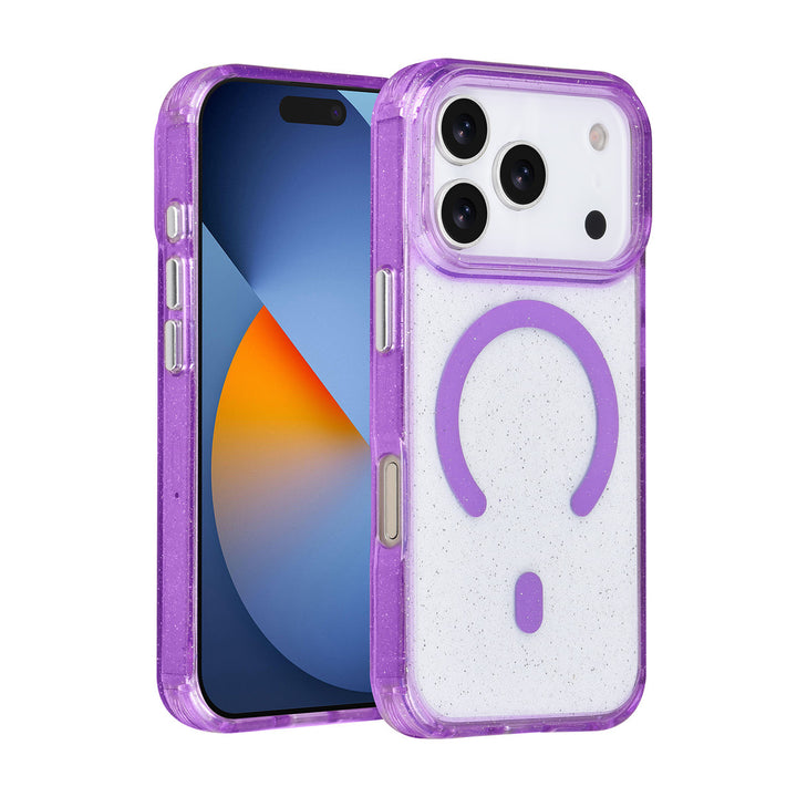 TUNIQ iPhone 17 Pro Backcover hoesje - Magsafe - Glitter - Hanger - Paars-Hoesjes-Ilumina Benelux