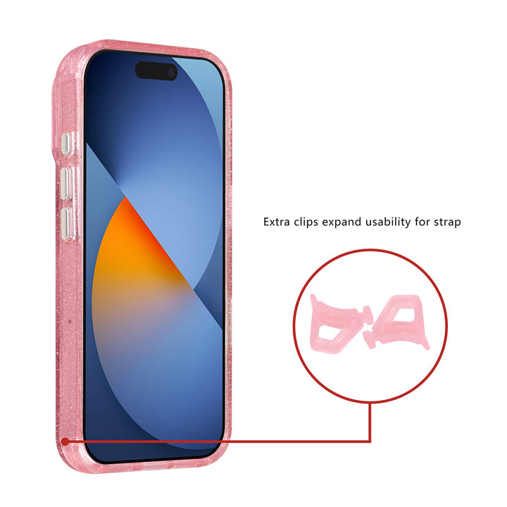 TUNIQ iPhone 17 Pro Backcover hoesje - Magsafe - Glitter - Hanger - Roze-Hoesjes-Ilumina Benelux