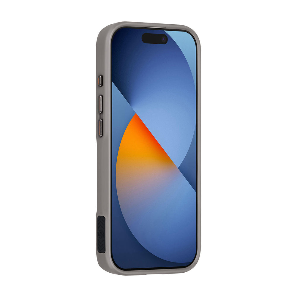 TUNIQ iPhone 17 Pro Backcover hoesje - Magsafe With Ring Stand - Carbon Fiber - Zilver-Hoesjes-Ilumina Benelux