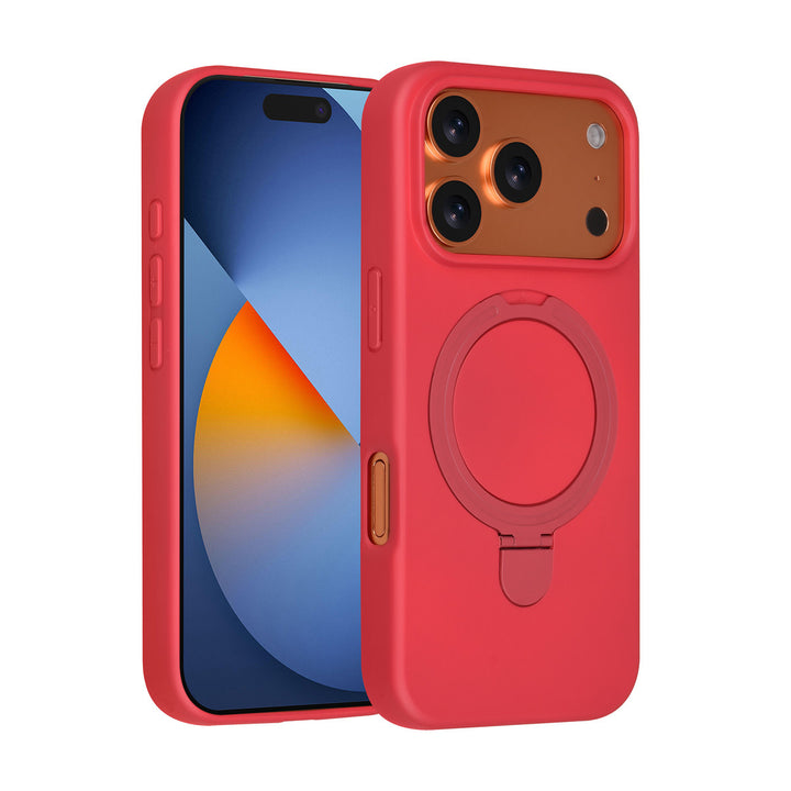 TUNIQ iPhone 17 Pro Backcover hoesje - Magsafe With Ring Stand - Hanger - Cherry Red-Hoesjes-Ilumina Benelux