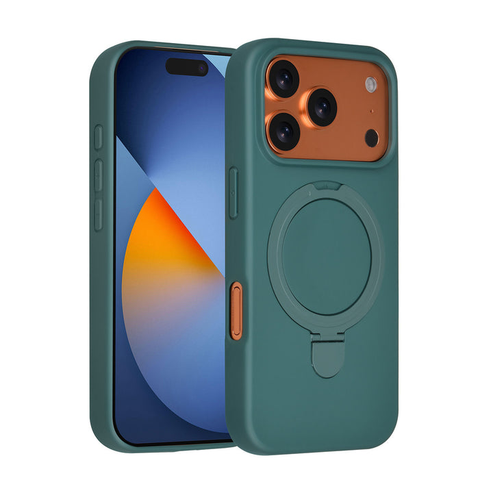 TUNIQ iPhone 17 Pro Backcover hoesje - Magsafe With Ring Stand - Hanger - DonkerGroen-Hoesjes-Ilumina Benelux