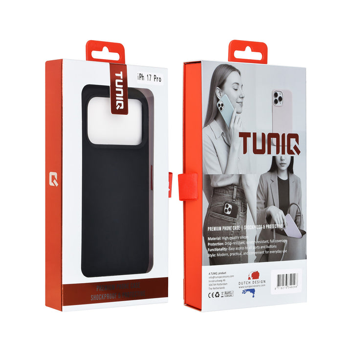 TUNIQ iPhone 17 Pro Backcover hoesje - Premium Liquid Silicon - Zwart-Hoesjes-Ilumina Benelux