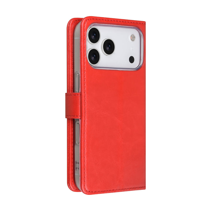 TUNIQ iPhone 17 Pro Book Case hoesje - Pasjeshouder voor 3 pasjes - Magneetsluiting - Hanger - Rood-Hoesjes-Ilumina Benelux