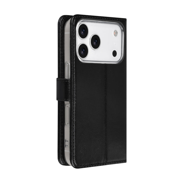 TUNIQ iPhone 17 Pro Book Case hoesje - Pasjeshouder voor 3 pasjes - Magneetsluiting - Hanger - Zwart-Hoesjes-Ilumina Benelux