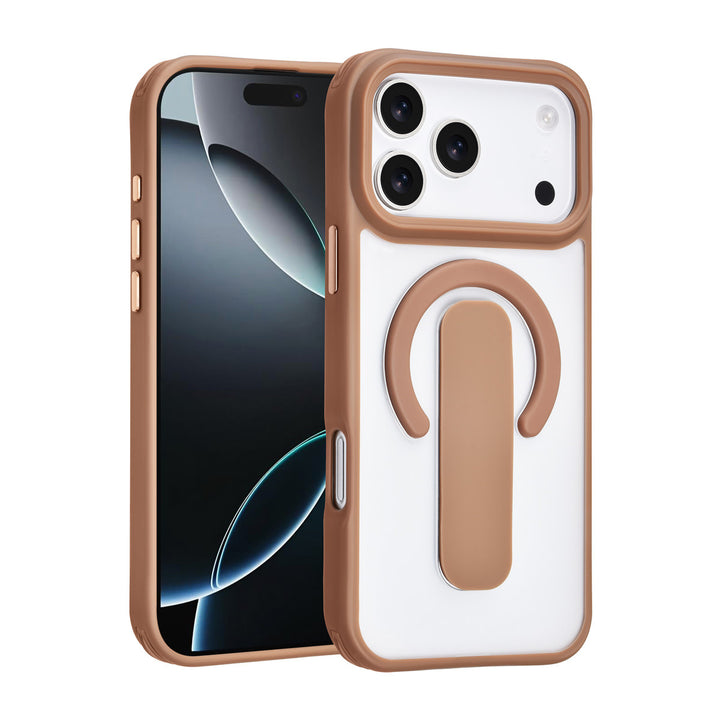 TUNIQ iPhone 17 Pro Max Backcover hoesje - Built-in Ring Stand - Antishock - Goud-Hoesjes-Ilumina Benelux