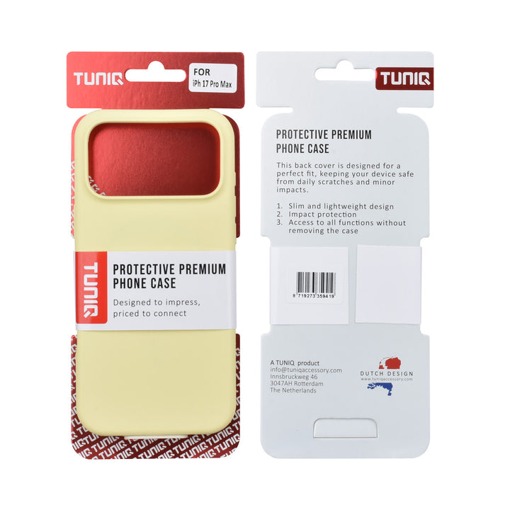 TUNIQ iPhone 17 Pro Max Backcover hoesje - Full Silicone - Geel-Hoesjes-Ilumina Benelux