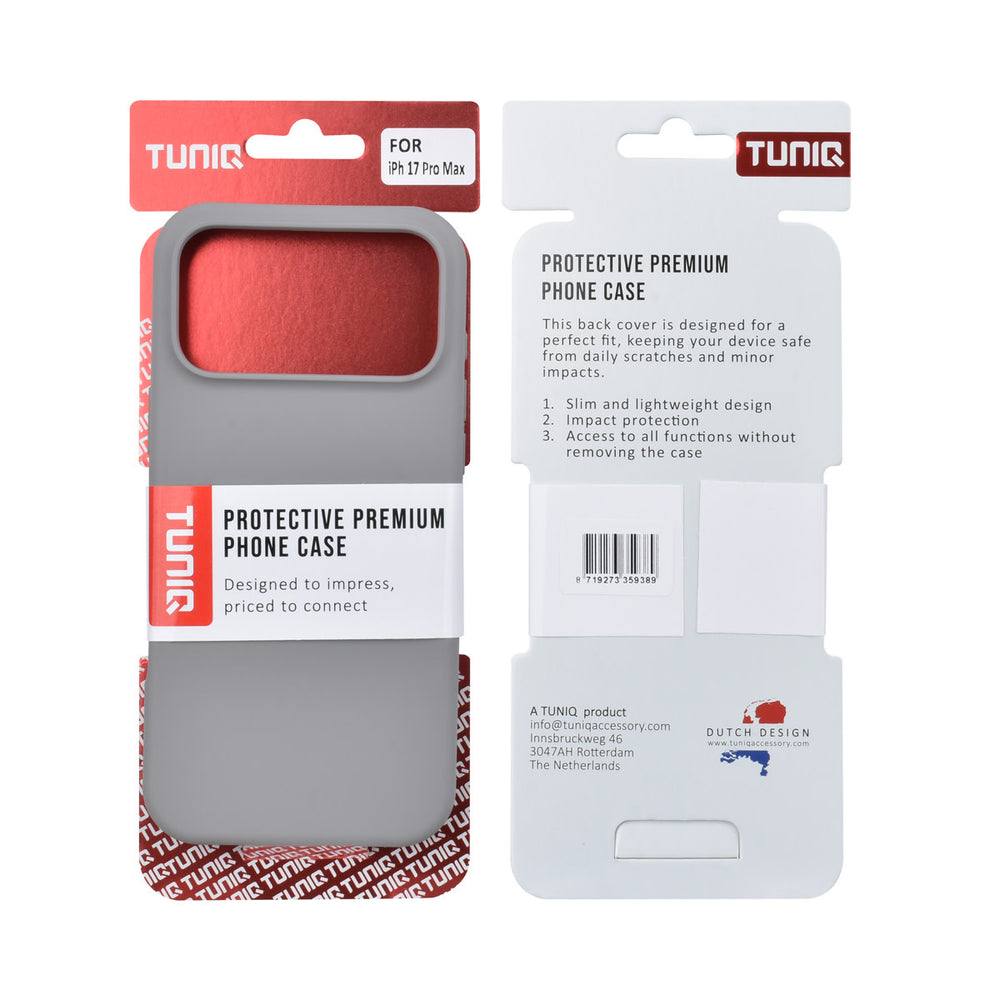 TUNIQ iPhone 17 Pro Max Backcover hoesje - Full Silicone - Grijs-Hoesjes-Ilumina Benelux