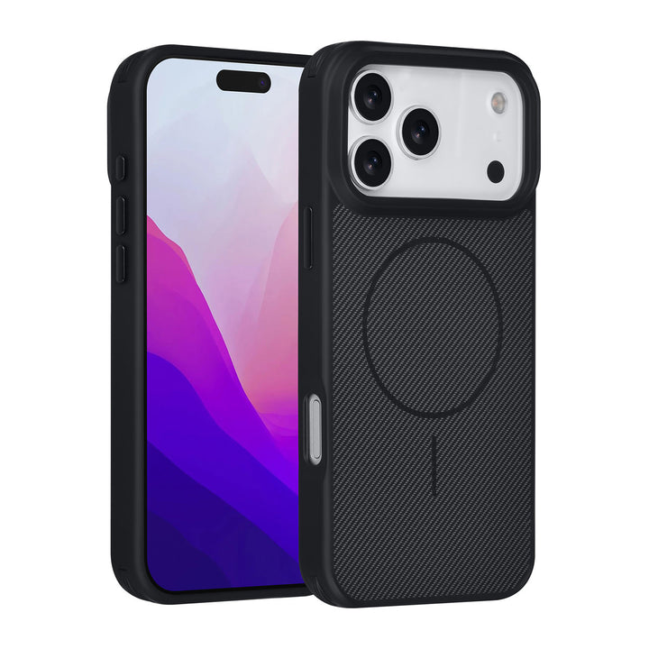 TUNIQ iPhone 17 Pro Max Backcover hoesje - Magsafe - Carbon Fiber - Shockproof - Zwart-Hoesjes-Ilumina Benelux