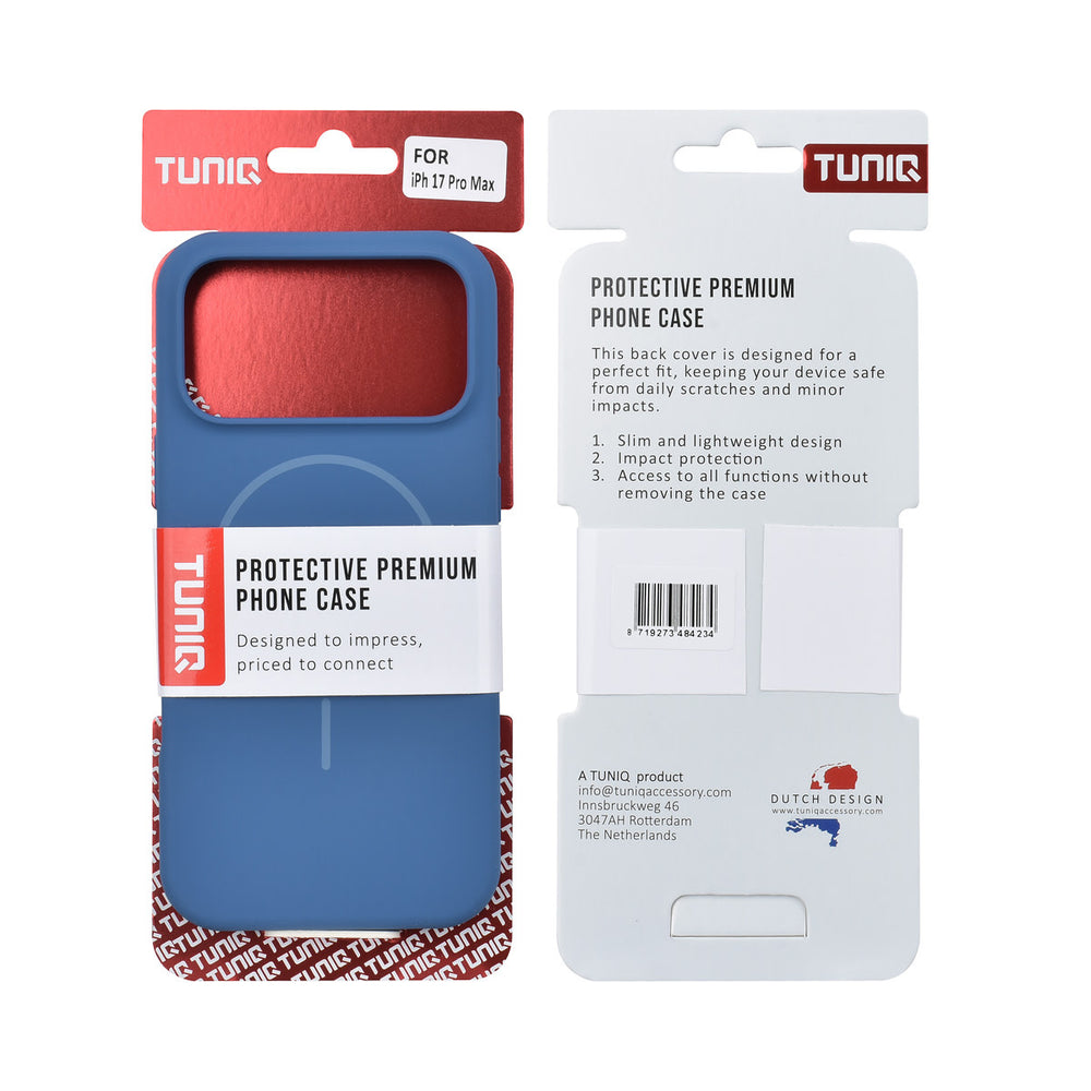 TUNIQ iPhone 17 Pro Max Backcover hoesje - Magsafe - Full Silicone - Blauw-Hoesjes-Ilumina Benelux