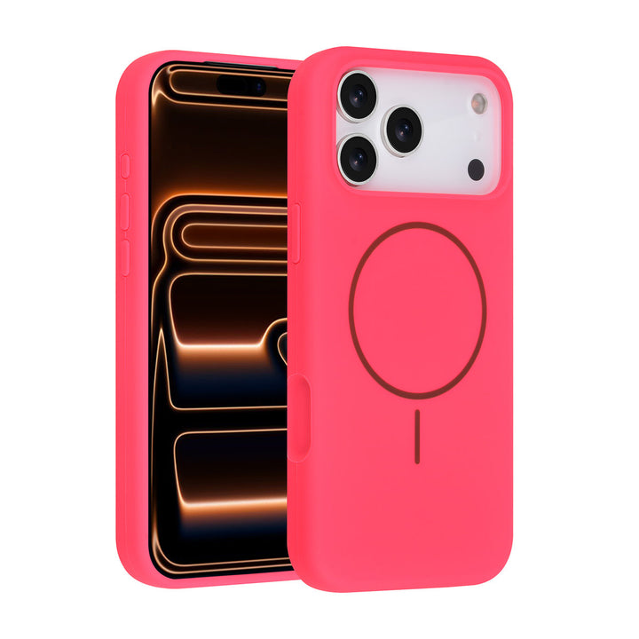 TUNIQ iPhone 17 Pro Max Backcover hoesje - Magsafe - Full Silicone - Felroze-Hoesjes-Ilumina Benelux