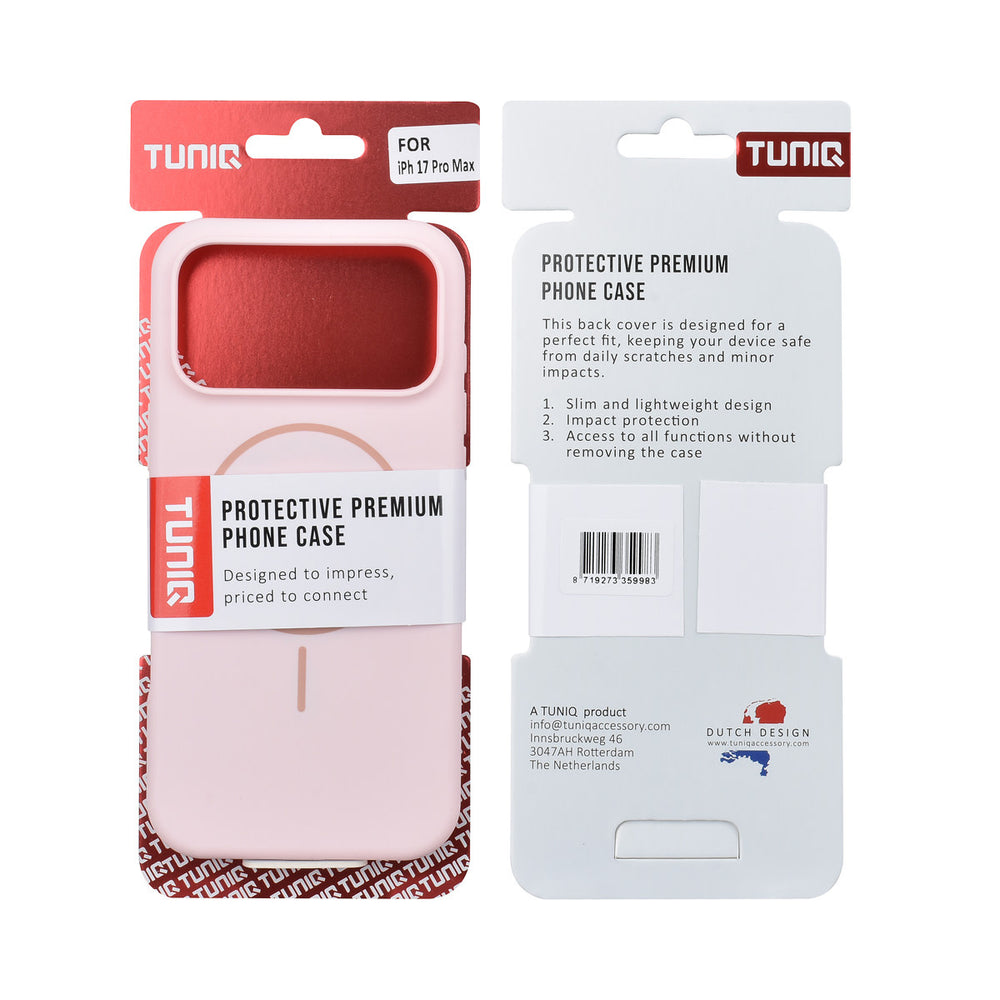 TUNIQ iPhone 17 Pro Max Backcover hoesje - Magsafe - Full Silicone - Roze-Hoesjes-Ilumina Benelux