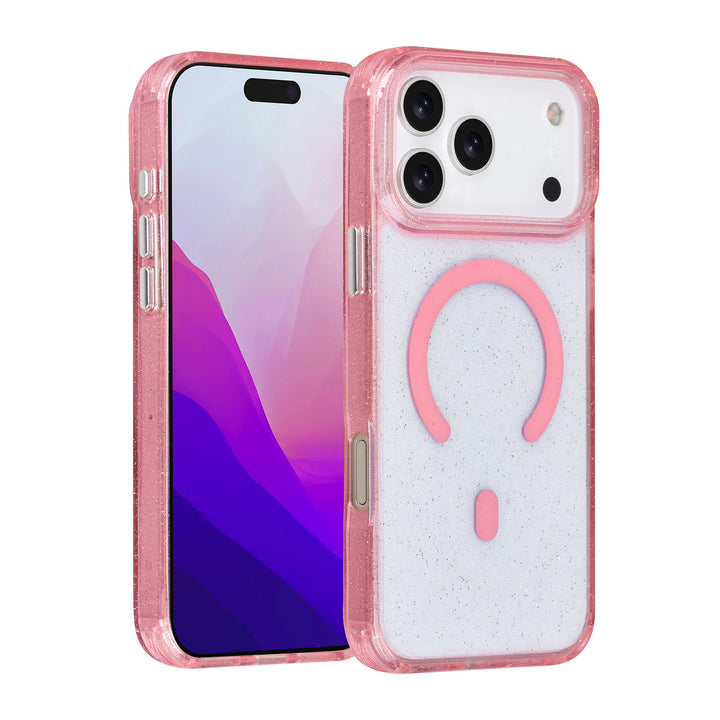 TUNIQ iPhone 17 Pro Max Backcover hoesje - Magsafe - Glitter - Hanger - Roze-Hoesjes-Ilumina Benelux