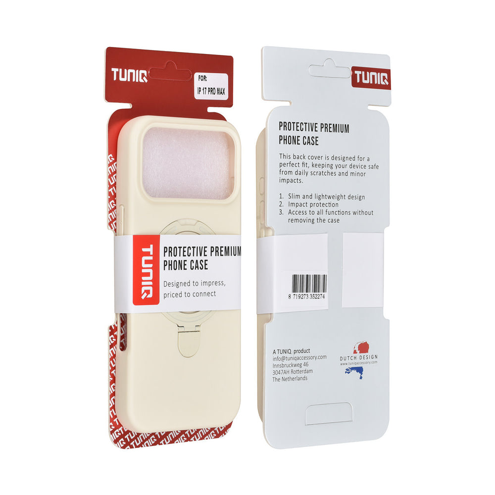 TUNIQ iPhone 17 Pro Max Backcover hoesje - Magsafe With Ring Stand - Hanger - Antique White-Hoesjes-Ilumina Benelux