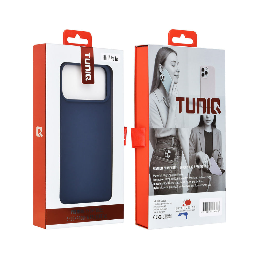 TUNIQ iPhone 17 Pro Max Backcover hoesje - Premium Liquid Silicon - DonkerBlauw-Hoesjes-Ilumina Benelux