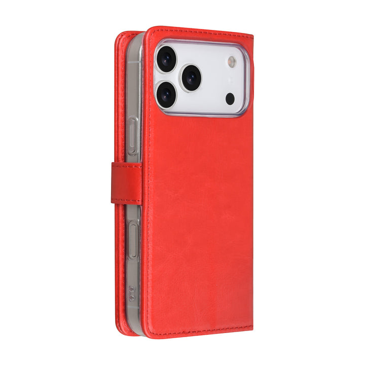 TUNIQ iPhone 17 Pro Max Book Case hoesje - Pasjeshouder voor 3 pasjes - Magneetsluiting - Hanger - Rood-Hoesjes-Ilumina Benelux