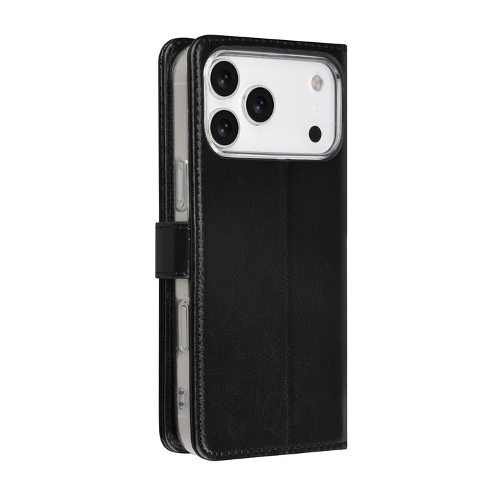 TUNIQ iPhone 17 Pro Max Book Case hoesje - Pasjeshouder voor 3 pasjes - Magneetsluiting - Hanger - Zwart-Hoesjes-Ilumina Benelux