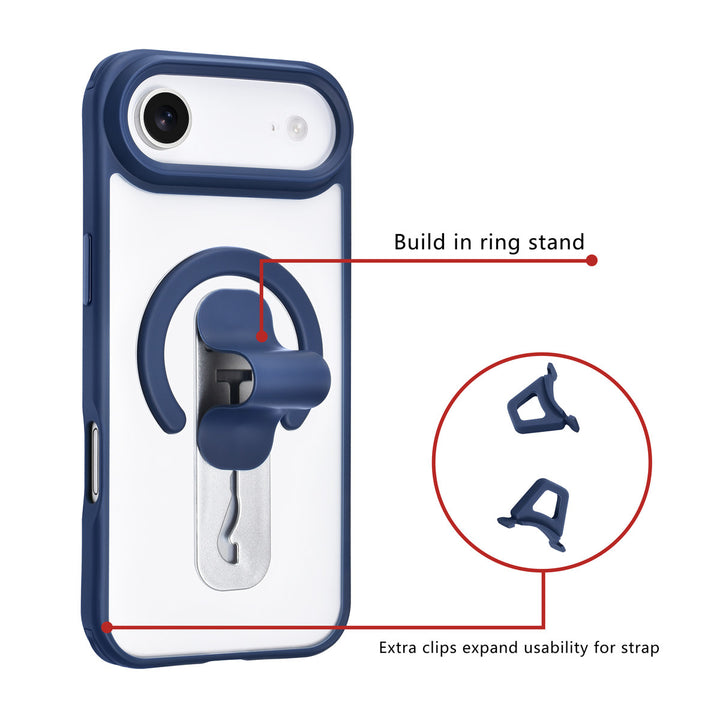TUNIQ iPhone Air Backcover hoesje - Built-in Ring Stand - Antishock - Blauw-Hoesjes-Ilumina Benelux