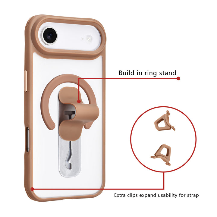 TUNIQ iPhone Air Backcover hoesje - Built-in Ring Stand - Antishock - Goud-Hoesjes-Ilumina Benelux