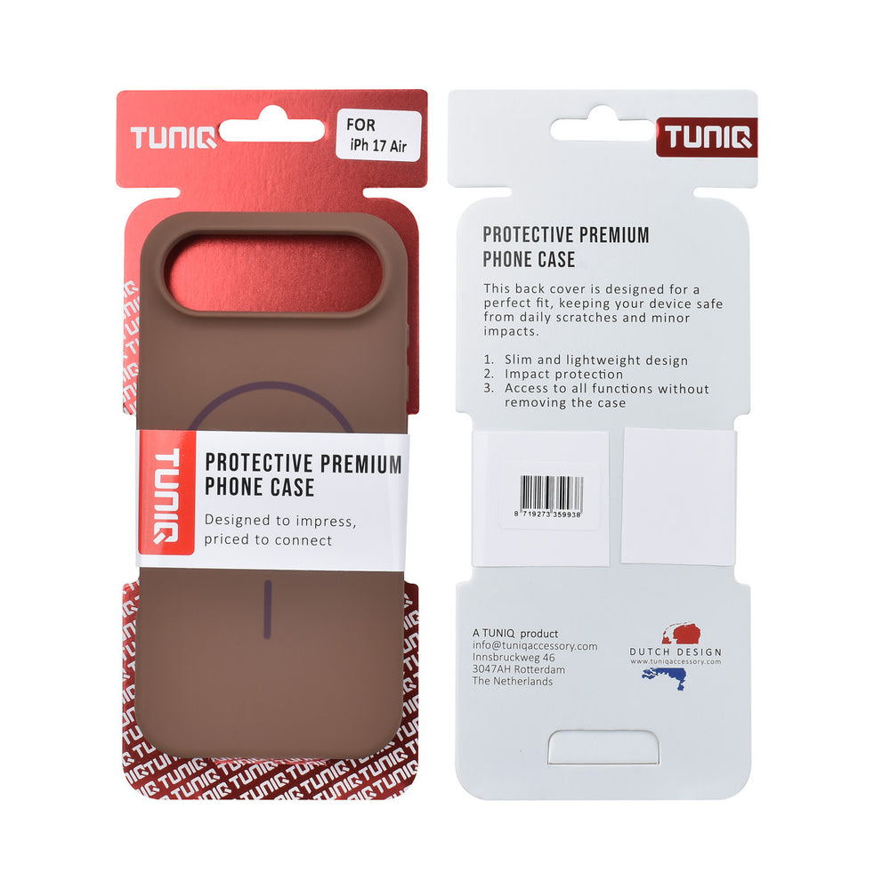 TUNIQ iPhone Air Backcover hoesje - Magsafe - Full Silicone - Bruin-Hoesjes-Ilumina Benelux