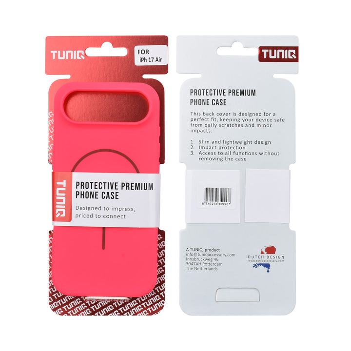TUNIQ iPhone Air Backcover hoesje - Magsafe - Full Silicone - Felroze-Hoesjes-Ilumina Benelux