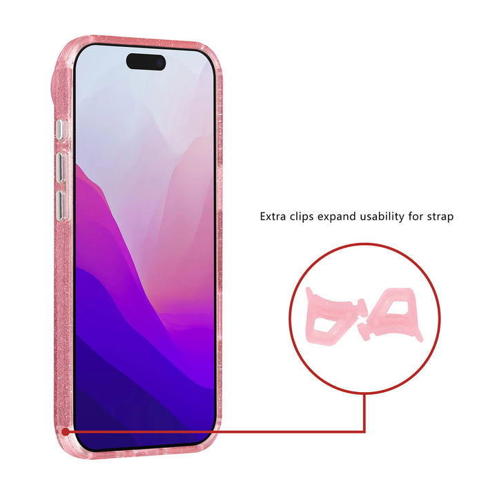 TUNIQ iPhone Air Backcover hoesje - Magsafe - Glitter - Hanger - Roze-Hoesjes-Ilumina Benelux