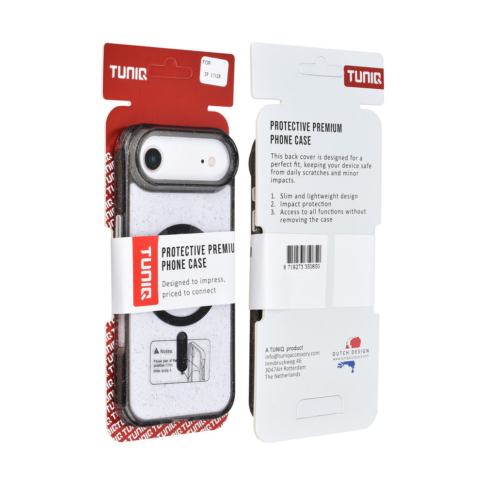 TUNIQ iPhone Air Backcover hoesje - Magsafe - Glitter - Hanger - Zwart-Hoesjes-Ilumina Benelux