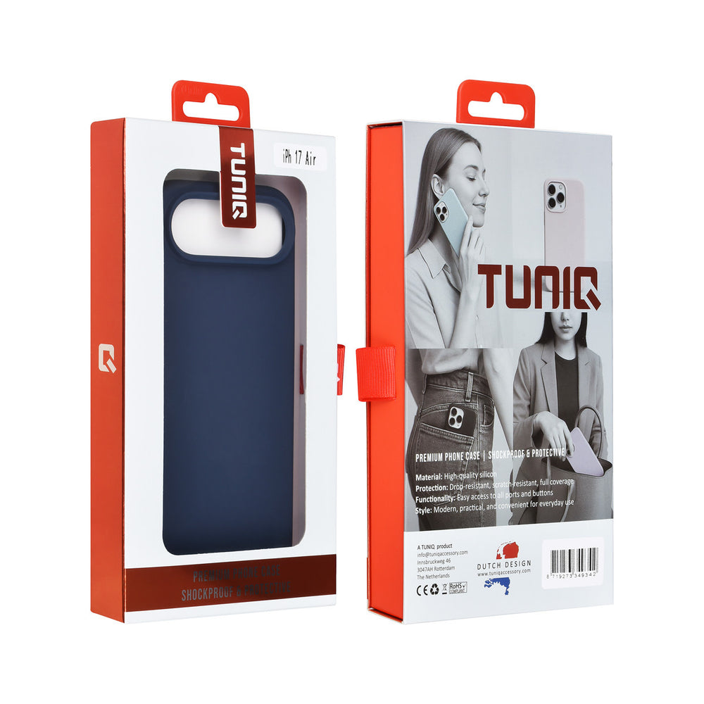TUNIQ iPhone Air Backcover hoesje - Premium Liquid Silicon - DonkerBlauw-Hoesjes-Ilumina Benelux