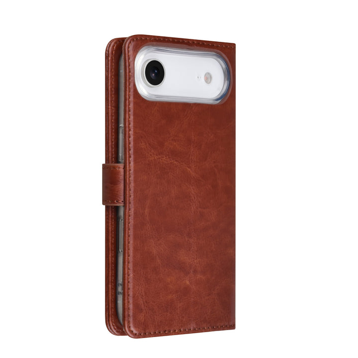 TUNIQ iPhone Air Book Case hoesje - Pasjeshouder voor 3 pasjes - Magneetsluiting - Hanger - Bruin-Hoesjes-Ilumina Benelux