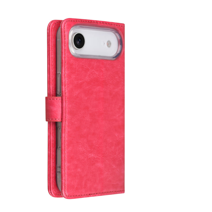 TUNIQ iPhone Air Book Case hoesje - Pasjeshouder voor 3 pasjes - Magneetsluiting - Hanger - Felroze-Hoesjes-Ilumina Benelux