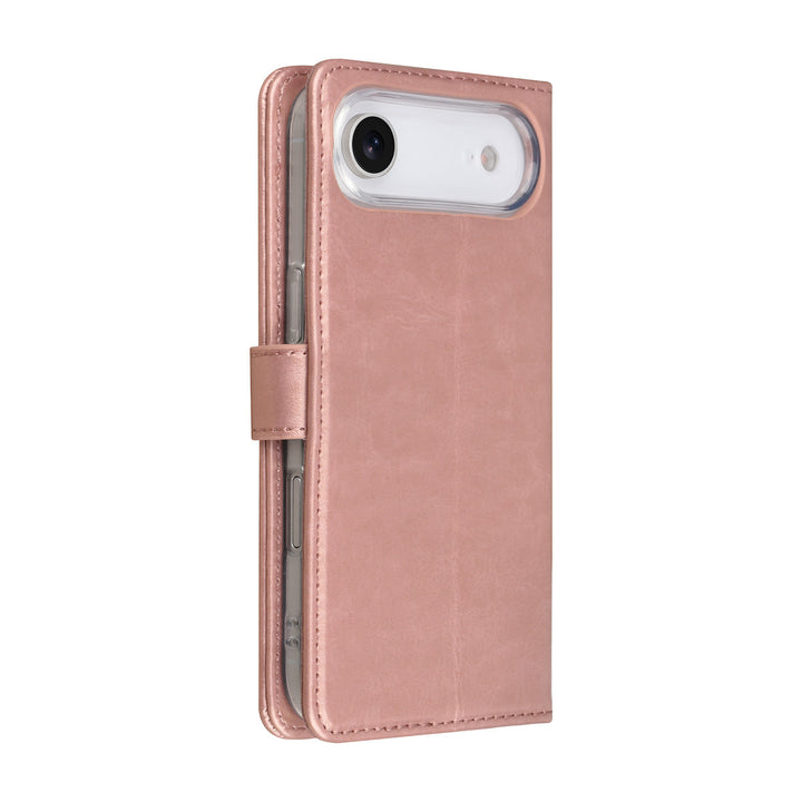 TUNIQ iPhone Air Book Case hoesje - Pasjeshouder voor 3 pasjes - Magneetsluiting - Hanger - Rose Gold-Hoesjes-Ilumina Benelux