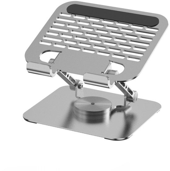 Tablethouder bureau – 360° draaibaar – Verstelbaar & opvouwbaar – Aluminium – Zilver-Notebookstandaard-Ilumina Benelux