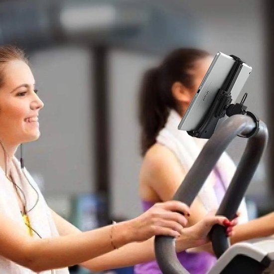 Tablethouder gym – Telefoon & tablet houder – Verstelbare standaard – Voor loopband, spinning bike & fitnessfiets – Zwart-Tablethouder-Ilumina Benelux