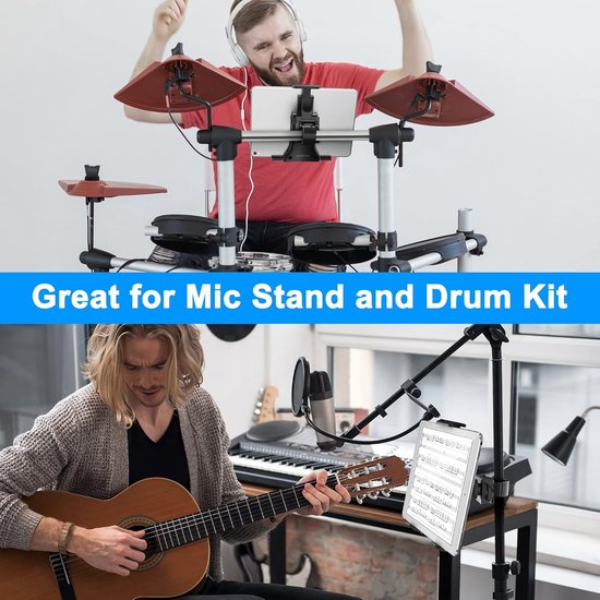 Tablethouder gym – Telefoon & tablet houder – Verstelbare standaard – Voor loopband, spinning bike & fitnessfiets – Zwart-Tablethouder-Ilumina Benelux