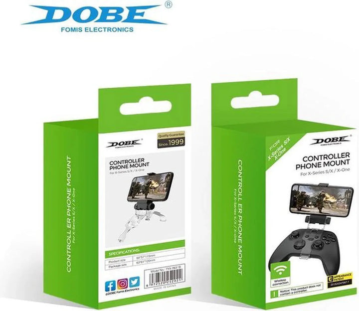 Telefoonhouder – Controller Clip – Geschikt voor Xbox One/Series S/X Controller – Verstelbaar – Zwart-Controller kit-Ilumina Benelux