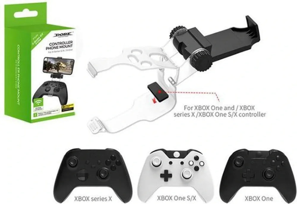 Telefoonhouder – Controller Clip – Geschikt voor Xbox One/Series S/X Controller – Verstelbaar – Zwart-Controller kit-Ilumina Benelux