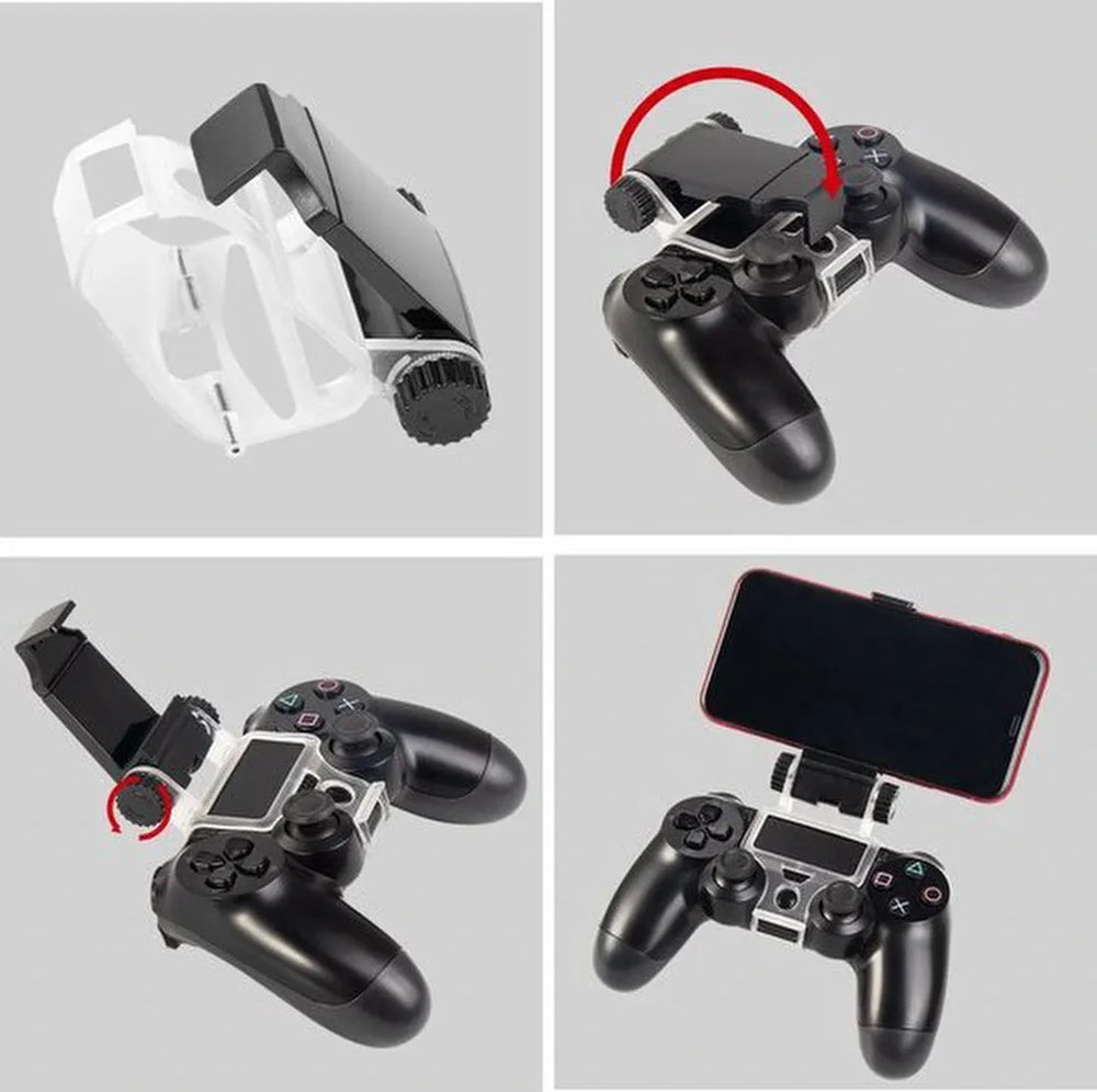 Telefoonhouder – Geschikt voor PS4 Controller – Smartphone Klem – Transparant – Playstation-Controller kit-Ilumina Benelux