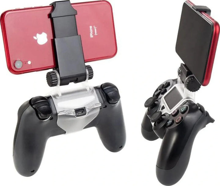 Telefoonhouder – Geschikt voor PS4 Controller – Smartphone Klem – Transparant – Playstation-Controller kit-Ilumina Benelux
