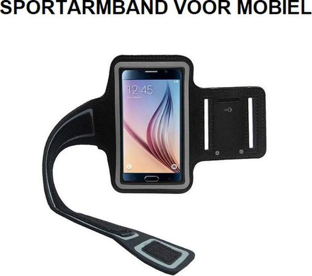 Telefoonhouder arm – Sportarmband voor hardlopen – Verstelbaar – Zweetbestendig – Zwart-Ilumina Benelux