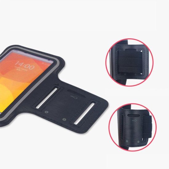 Telefoonhouder arm – Sportarmband voor hardlopen – Verstelbaar – Zweetbestendig – Zwart-Ilumina Benelux