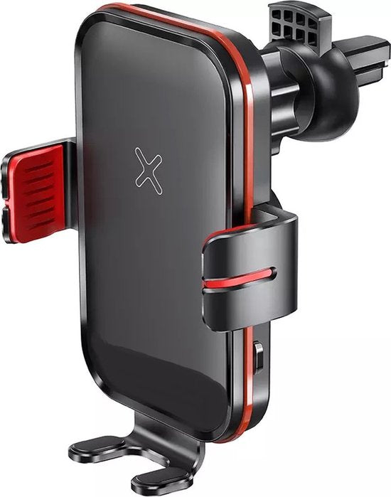 Telefoonhouder auto – 15W Qi draadloze autolader – Automatisch klemmen – Ventilatierooster – LED & supercondensator – Zwart-Ilumina Benelux