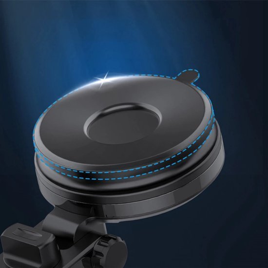 Telefoonhouder auto – 15W Qi draadloze oplader – Zuignap voorruit & dashboard – Universeel – Zwart-Ilumina Benelux