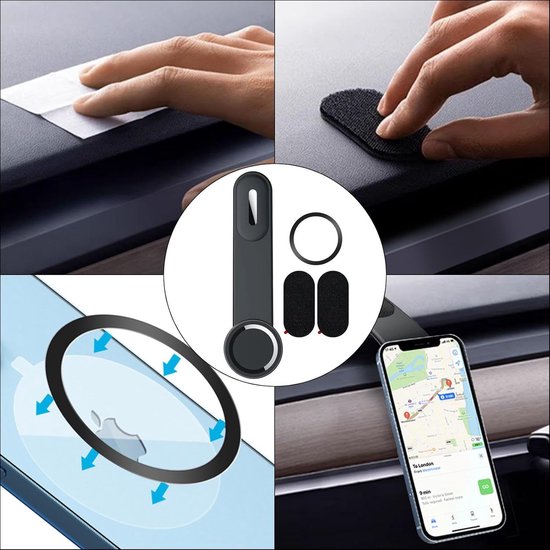 Telefoonhouder auto – Dashboard MagSafe – 15W draadloze snellader – Magnetisch – Geschikt voor iPhone 13/14/15/16 Pro/Max/Plus – Zwart-Ilumina Benelux