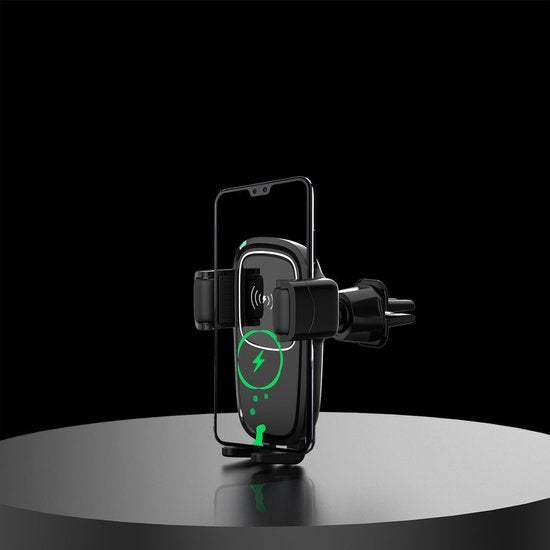 Telefoonhouder auto – Draadloos opladen 15W – Autolader – Ventilatierooster bevestiging – Zwart-Ilumina Benelux