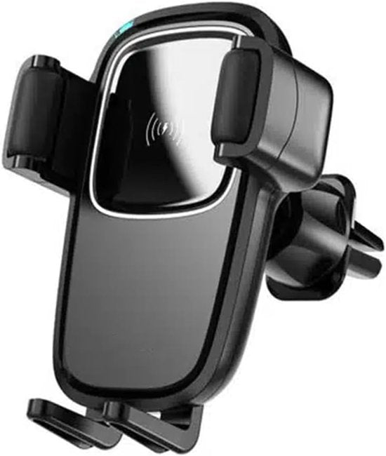 Telefoonhouder auto – Draadloos opladen 15W – Autolader – Ventilatierooster bevestiging – Zwart-Ilumina Benelux