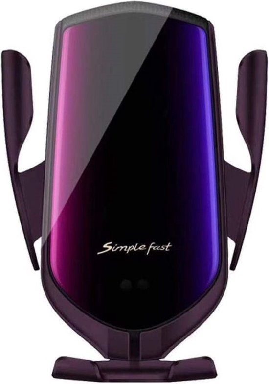 Telefoonhouder auto – Draadloze Autolader Qi 10W – Ventilatierooster – Automatische Klem – Snelladen – Zwart-Ilumina Benelux