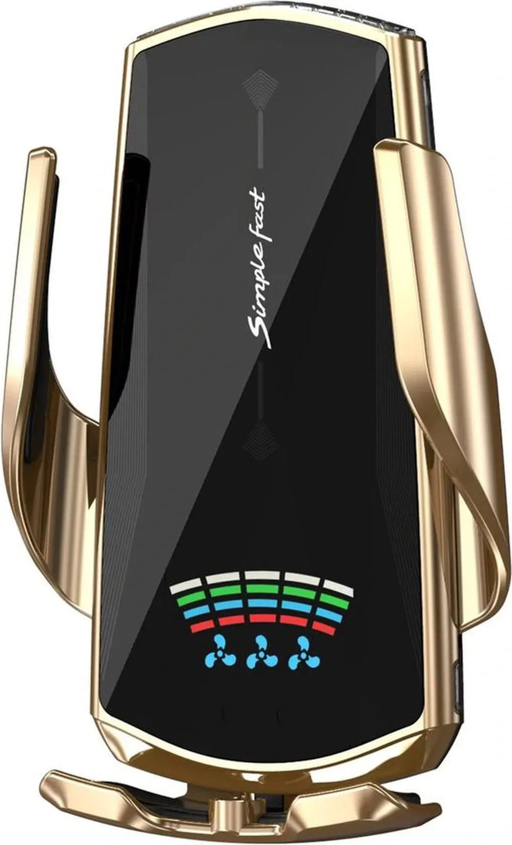 Telefoonhouder auto – Draadloze autolader luchtrooster – Snelladen – Geschikt voor iPhone & Samsung 4,5-6,5 inch – Gun Metallic-Ilumina Benelux